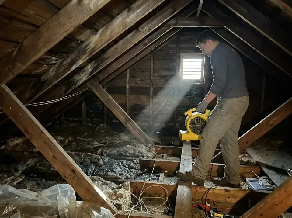 attic-water-damage-drying-proc-007 — frequently asked questions, Emergency Water Extraction & 24/7 Flood Response in Gouldin…